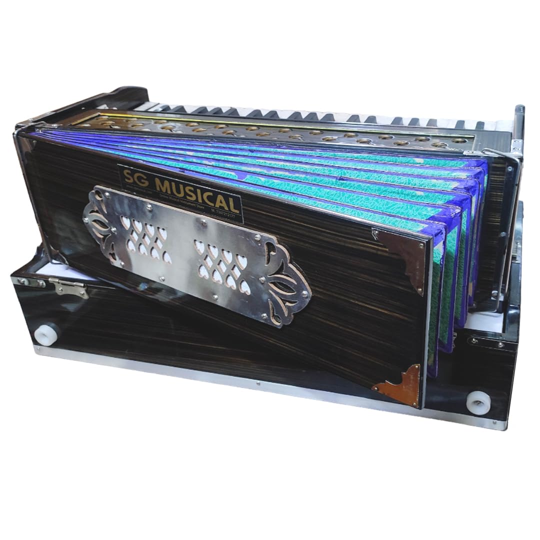 SG Musical Folding Harmonium 9 Stopper,42 Keys, 2 Reeds, 3.5 Octaves, Coupler with Padded Bag-image-32