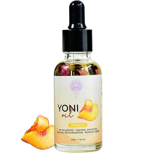 Magic V Yoni Oil - Aceite orgánico femenino hidratante vaginal (melocotón) desodorante femenino elimina el pH del olor equilibrado con aceites