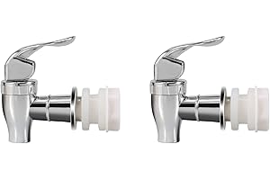 Silver Beverage Dispenser Replacement Spigot, 2-Pack Push Style Spigots for Dispensers and Carafes