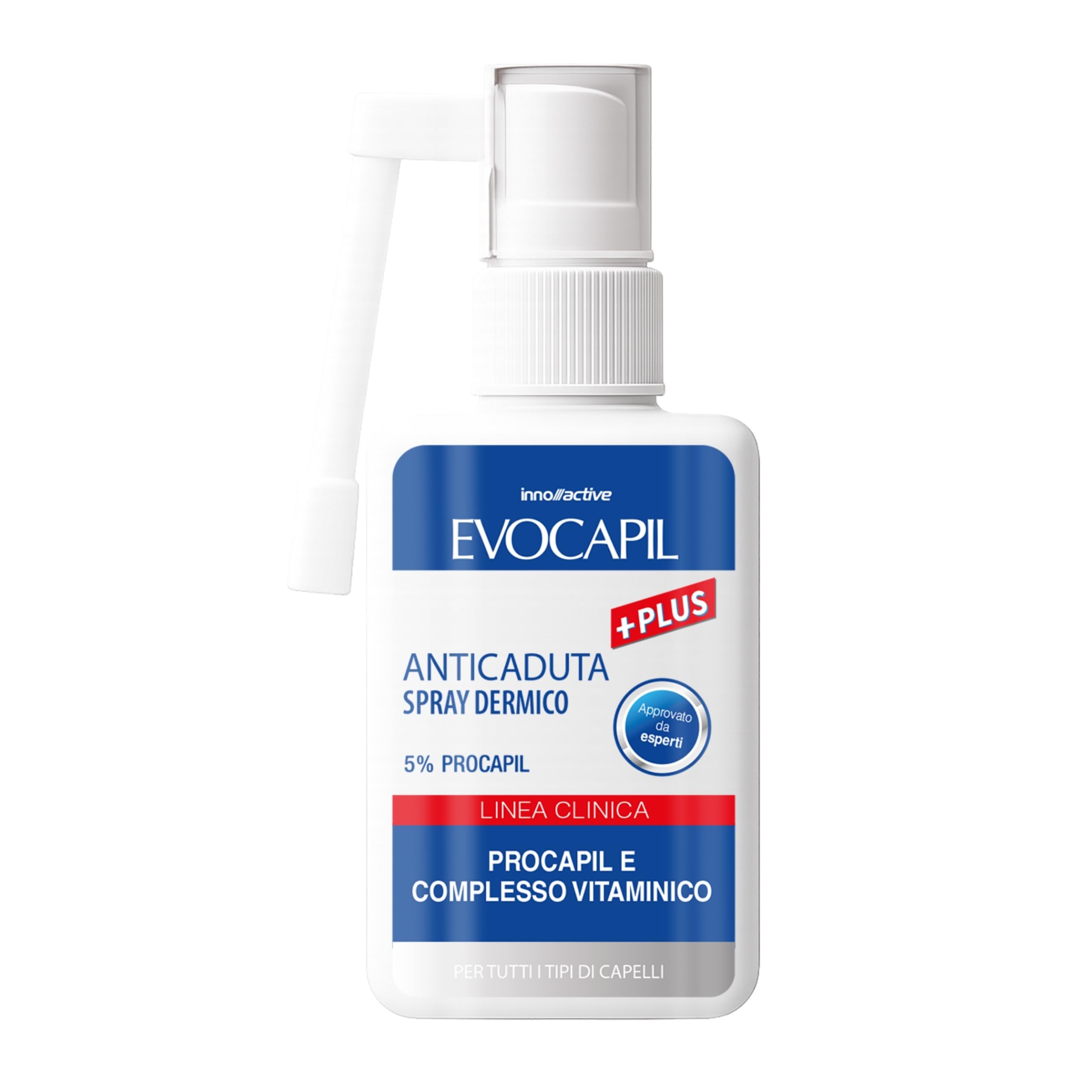 Evocapil Plus Spray Anticaduta – 5% Procapil & Complesso Vitaminico – Rosmarino, Menta & Cheratina – Spray crescita capelli per tutti i tipi di capelli