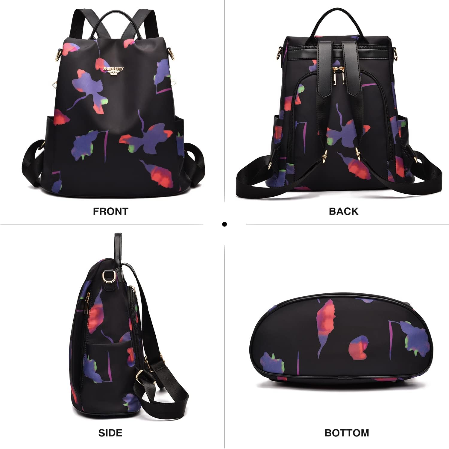 shepretty Zaino Donna Borsa Tracolla Zainetto impermeabile.