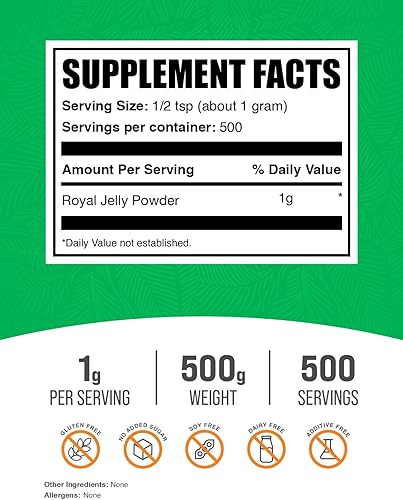 Miniatura 7 de BULKSUPPLEMENTS.COM Royal Jelly Powder - Jalea real de 1000 mg - Suplementos nutricionales de jalea real - Suplemento de jalea real - para apoyo