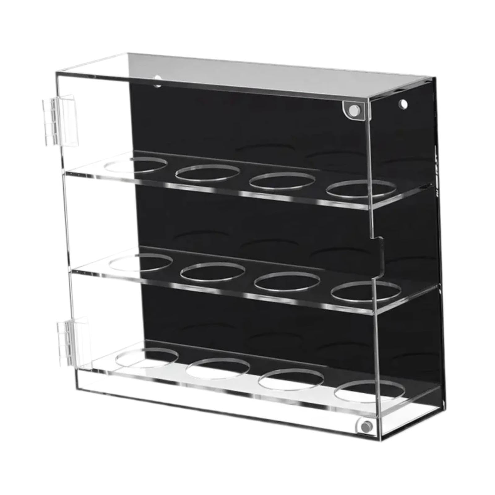 Vitrina Expositora para Pelotas de Golf, Caja de Almacenamiento para Accesorios de Montaje en Pared, 3 Niveles, Acrílico.