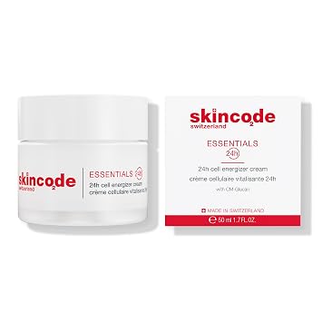 Skincode Essentials 24H Cell Energizer Cream - Anti-Aging Rich Moisturizer, Stimulates Cell Renewal with CM-Glucan, Vitamin C & E, Suitable for Sensitive Skin, 1.7 Oz / 50 mL