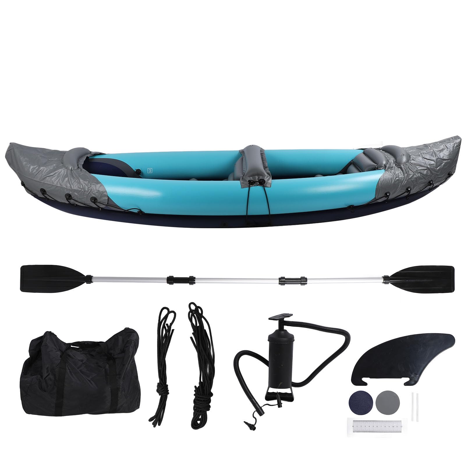 Kayak pieghevole Canoa gonfiabile per 2 persone Canoa da pesca portatile in PVC resistente per rafting