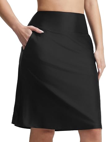 Baleaf 23" Womens Swim Skort High Waisted Knee Length Long Swim Skirt Bathing Suit Swimsuit Bottoms Beach