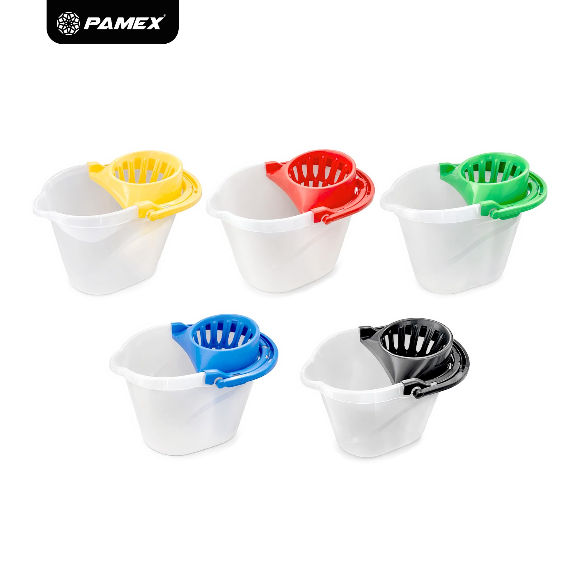 Pamex - Cubo 15L Aire con Escurridor - 12 Unidades (Negro)