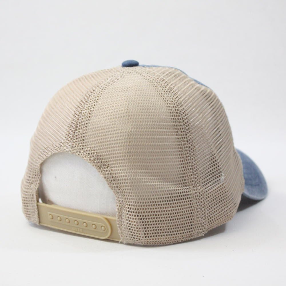 Vintage Washed Cotton Soft Mesh Adjustable Baseball Cap (Navy/Navy/Khaki 96R) - Image 4