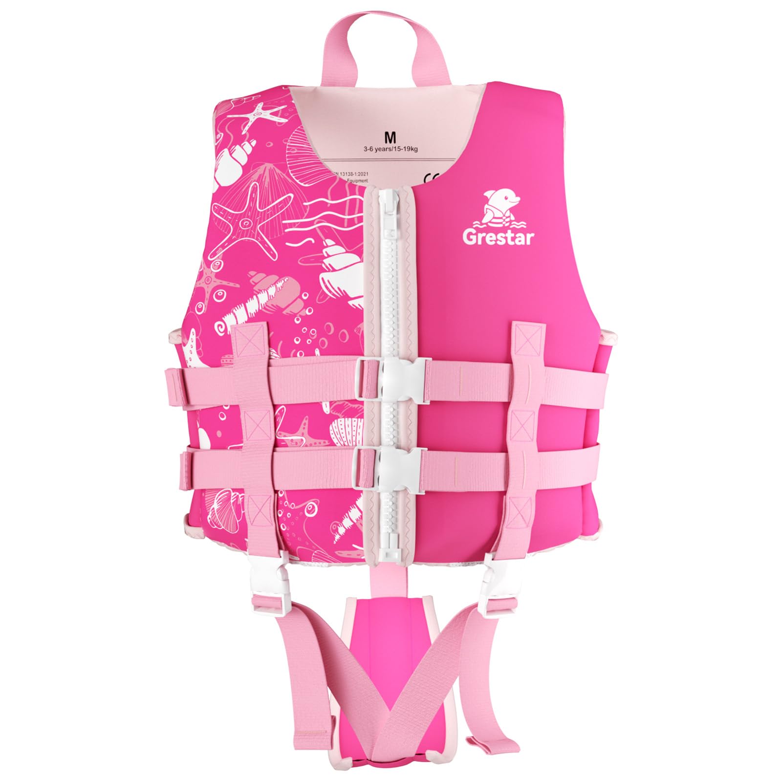 Kids Swim Vest with Adjustable Strap, Grestar Toddler Swimming Training Vest Buoyancy Float Jacket for Boys Girls Age 2-9 Years/15-35KG