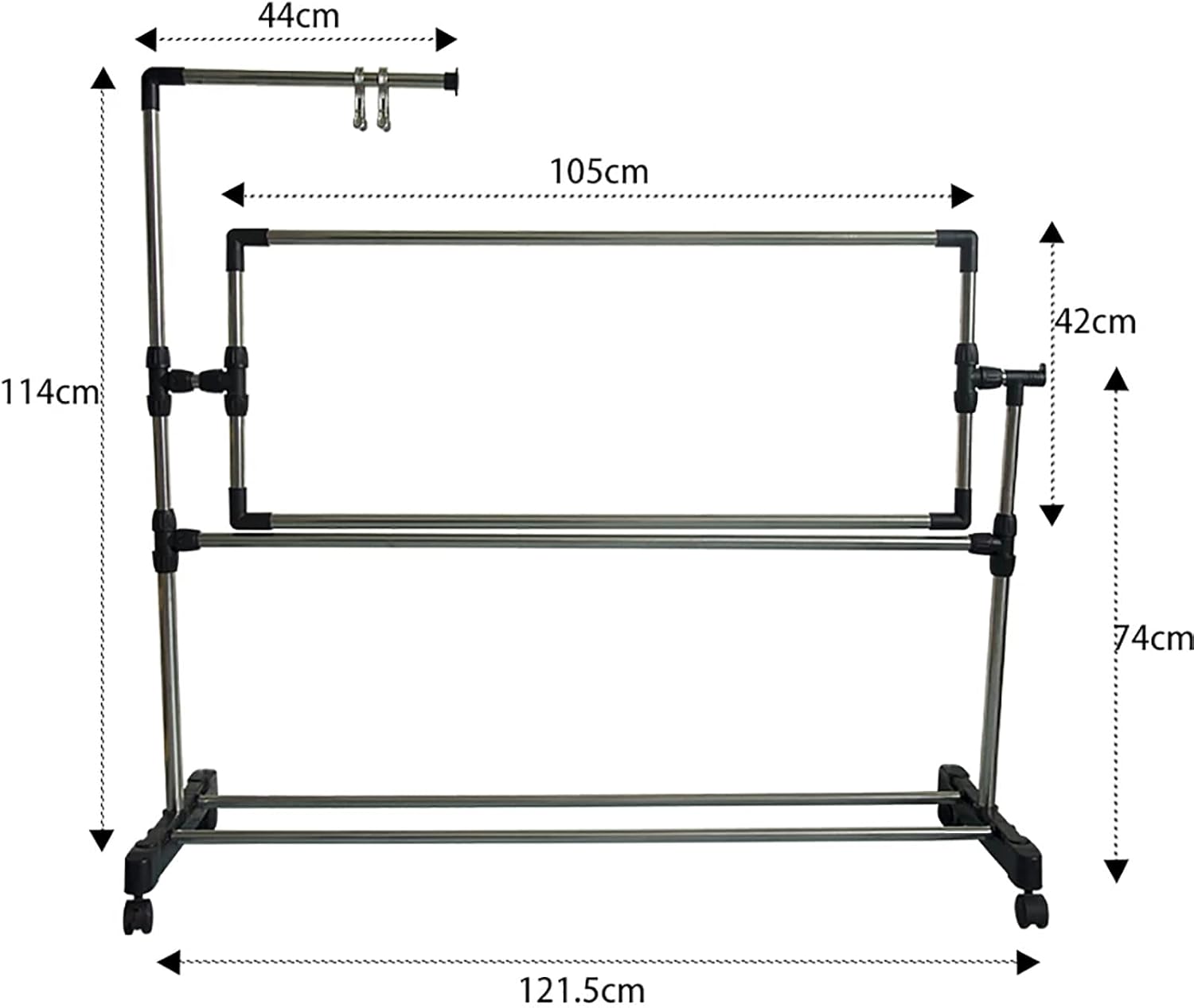 Height Adjustable Cross Stitch Craft Stand for Art Craft Sewing Holder, Needlework Floor Frame, Standing Embroidery Lap Table
