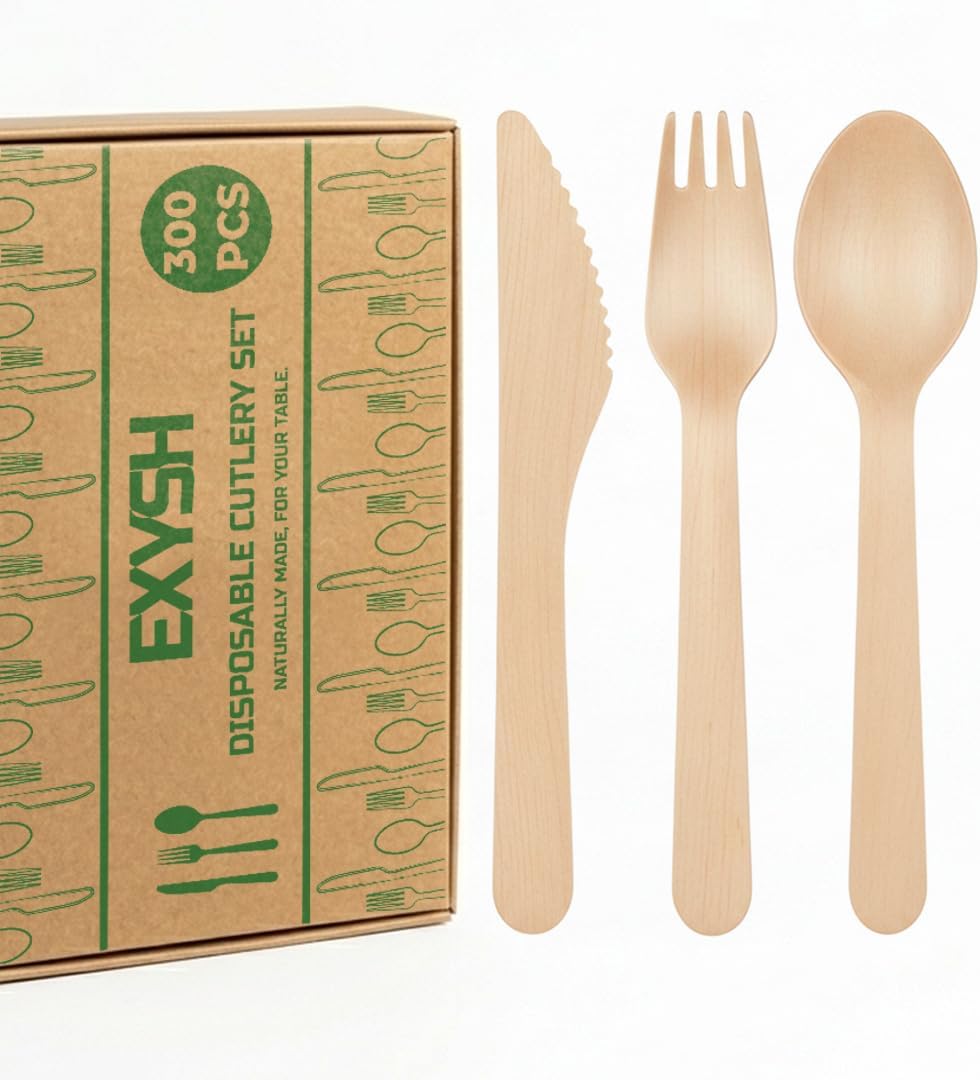 300 Pcs Wooden Disposable...