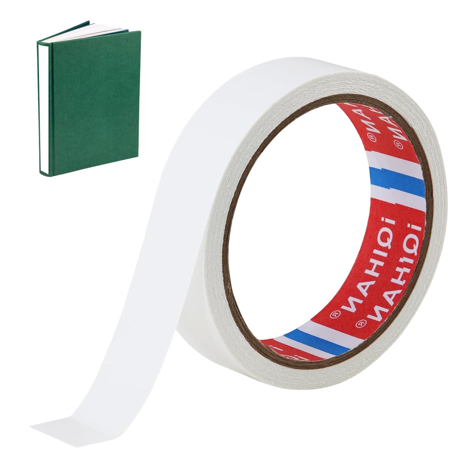 UMEGMBX Document Repair Tape 25mm X 10m High Viscosity Office Document Repair Oily Double Side Cotton Paper Strong Adhesive Book Binding Tape Fabric for Library Bookbinding Repairing Sealing Labeling