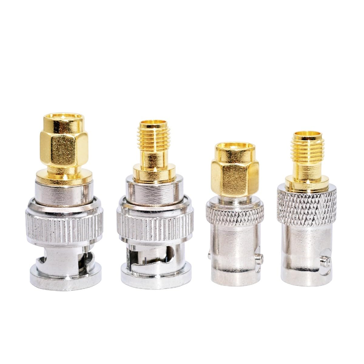 JZK Juego de 4 Conectores coaxiales SMA Macho Hembra a Adaptador BNC