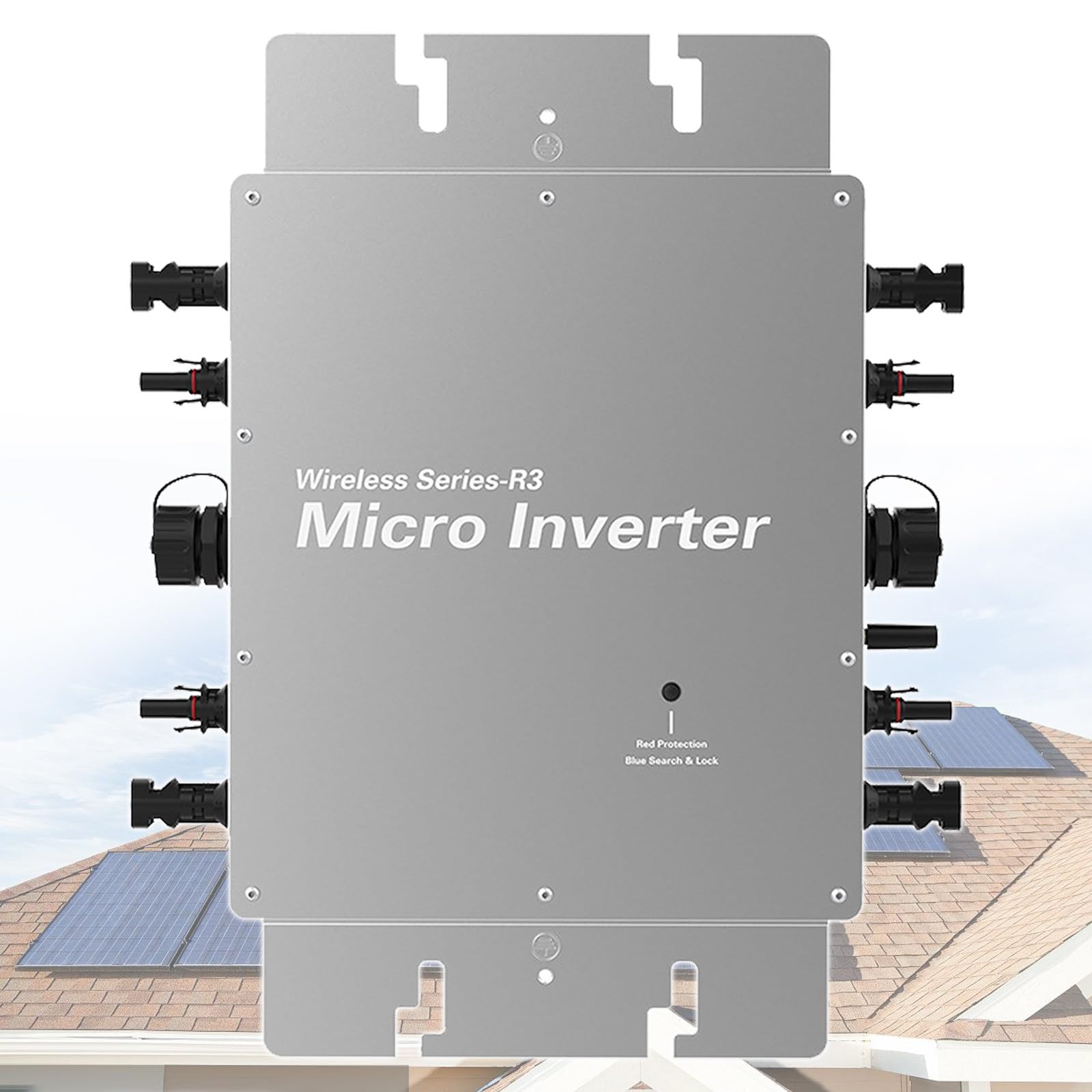 Micro-onduleur MPPT 1600 W, Micro-onduleur Solaire, contrôle WiFi, Auto-Refroidissement, DC22-60 V à AC120-230 V, onduleurs, étanche IP65 pour Toit extérieur, onduleur à Onde sinusoïdale