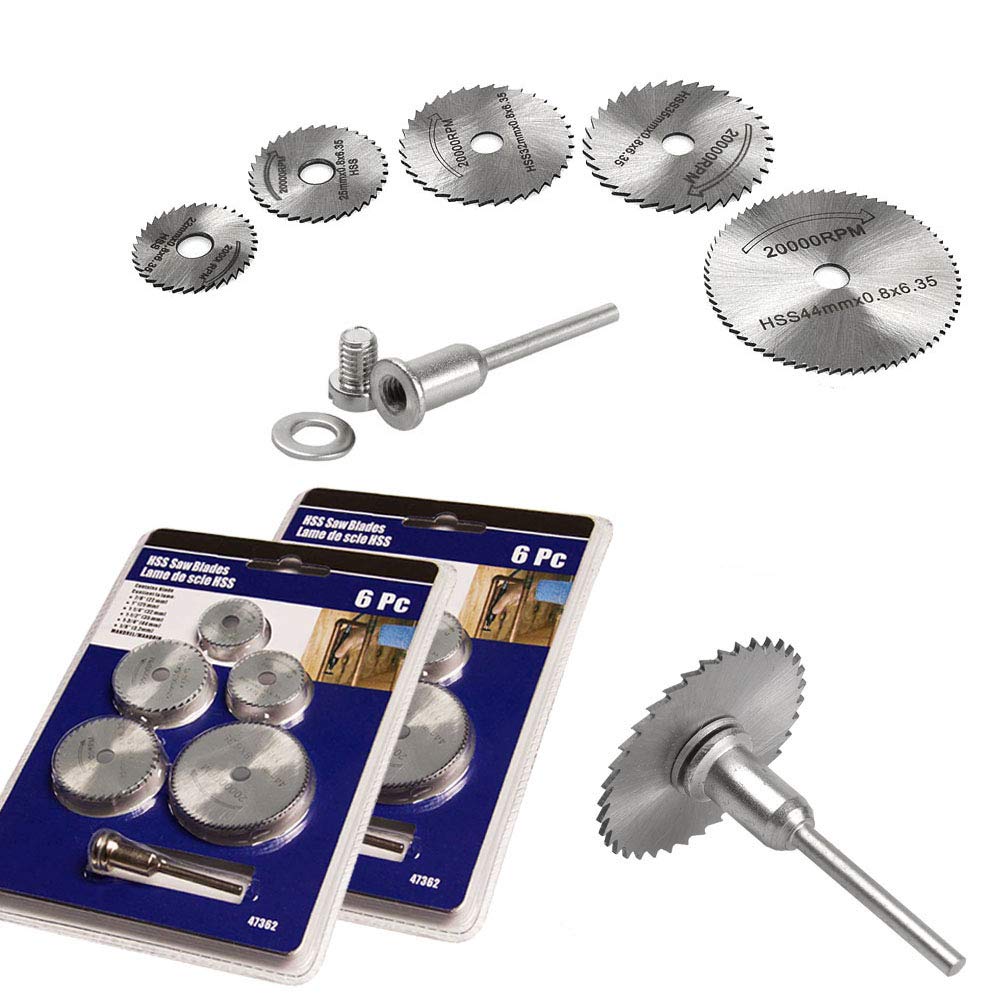 Super Cheap 🛒 Saiper 12pcs/2Sets HSS Circular Wood Cutting Saw Blade Discs with 2pcs 1/8 Shank Extension Rod for Dremel Rotary Tool Mandrel