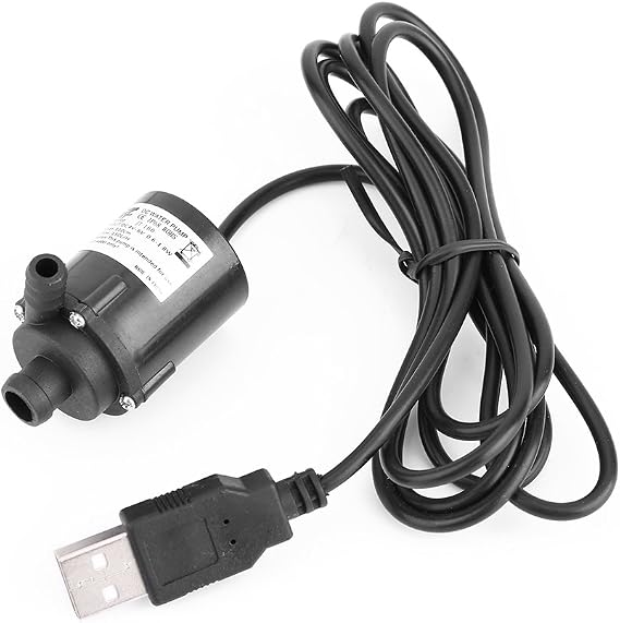 Brushless Mini Submersible Pump with Motor, Water Cooling Pump with USB Connection, Direct Current 4V-6V, 150 l/h