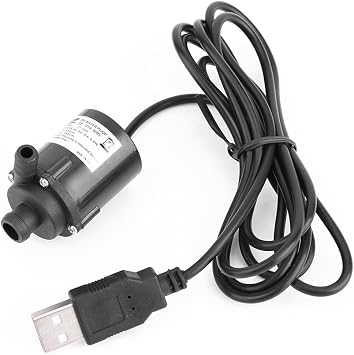 Brushless Mini Submersible Pump with Motor, Water Cooling Pump with USB Connection, Direct Current 4V-6V, 150 l/h