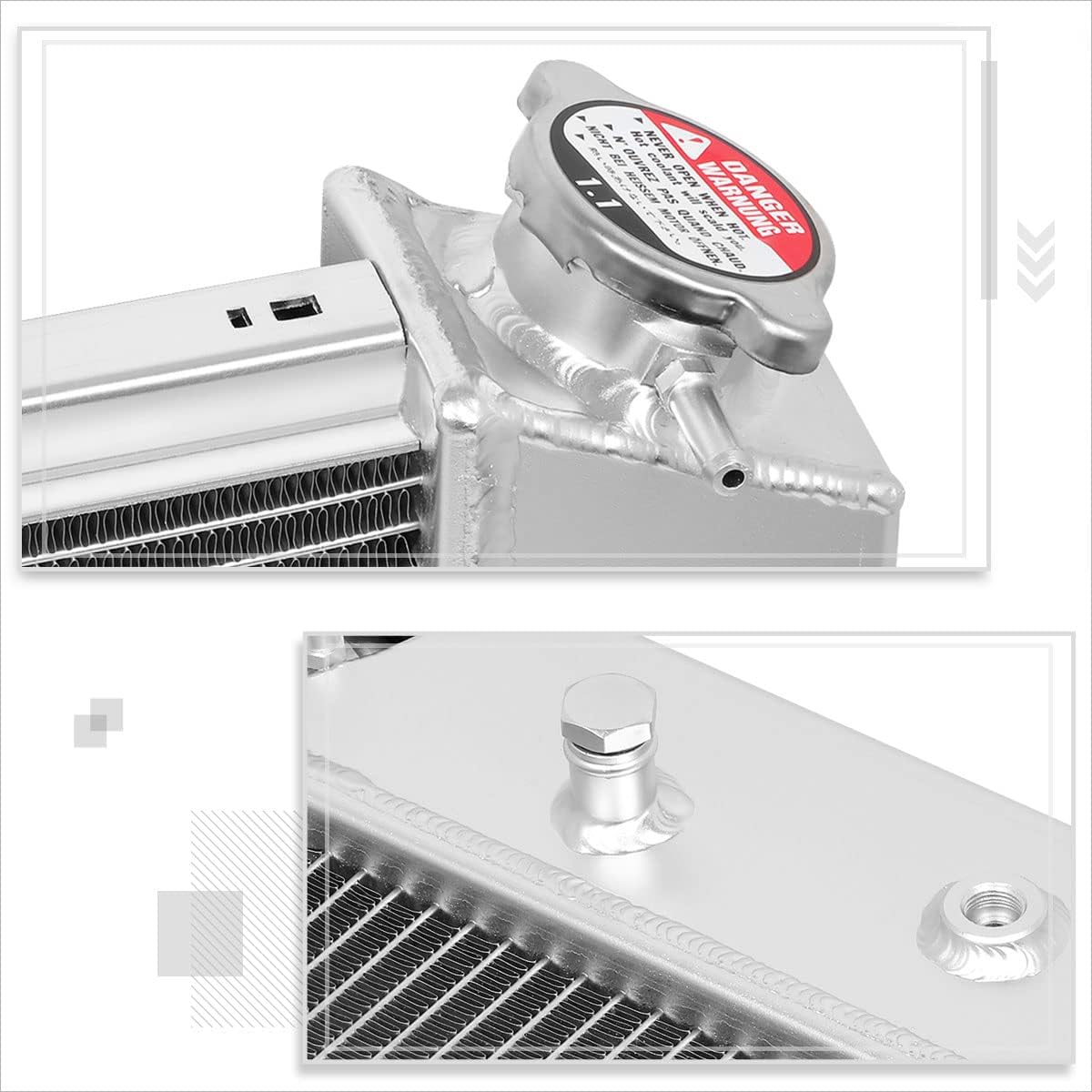 2-Row Aluminum Core Racing Radiator Compatible with 81-91 GMC C2500 Base/Sierra Chevy C20 V8