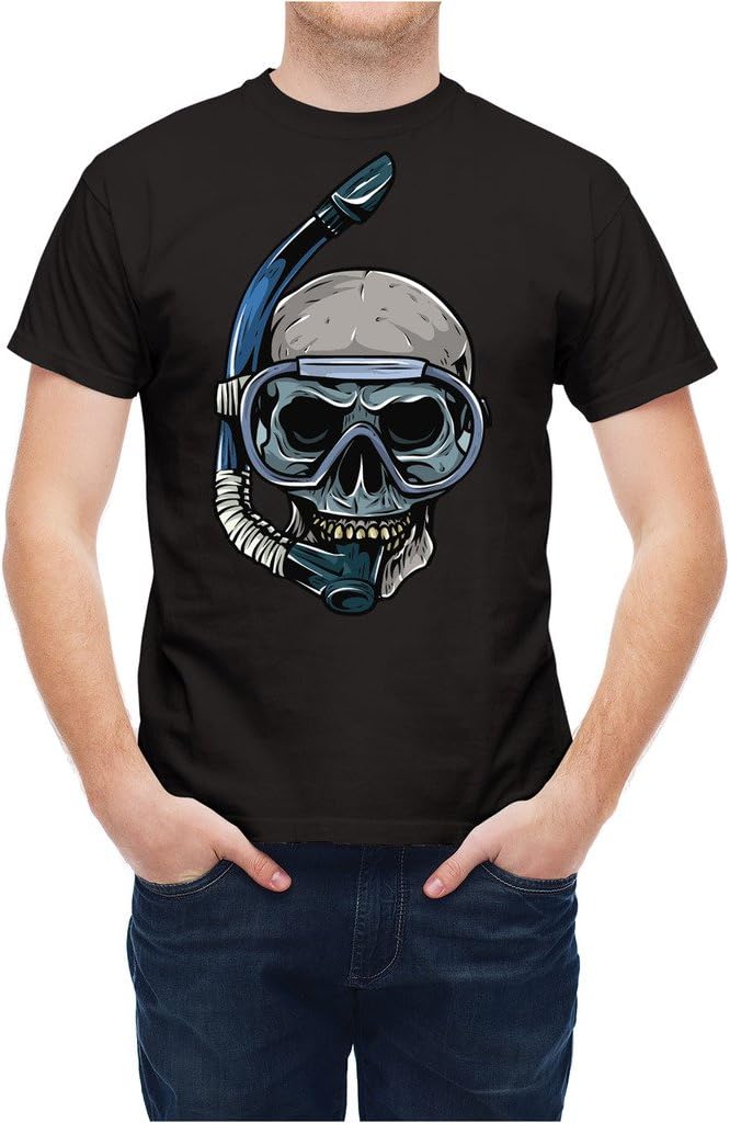 T-shirt Scuba Diving Skull With Inhalator Black XXL