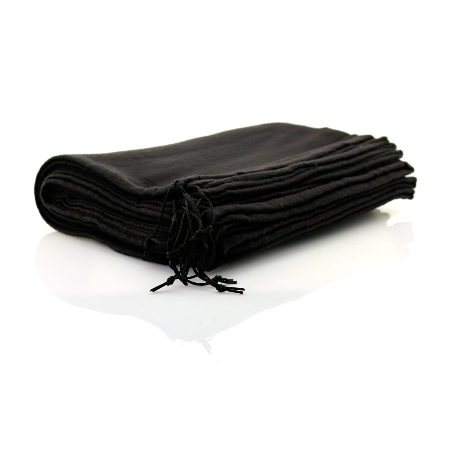 10 Stück Schuhbeutel aus Baumwolle mit Zugband 40x30cm SCHWARZ TelMo