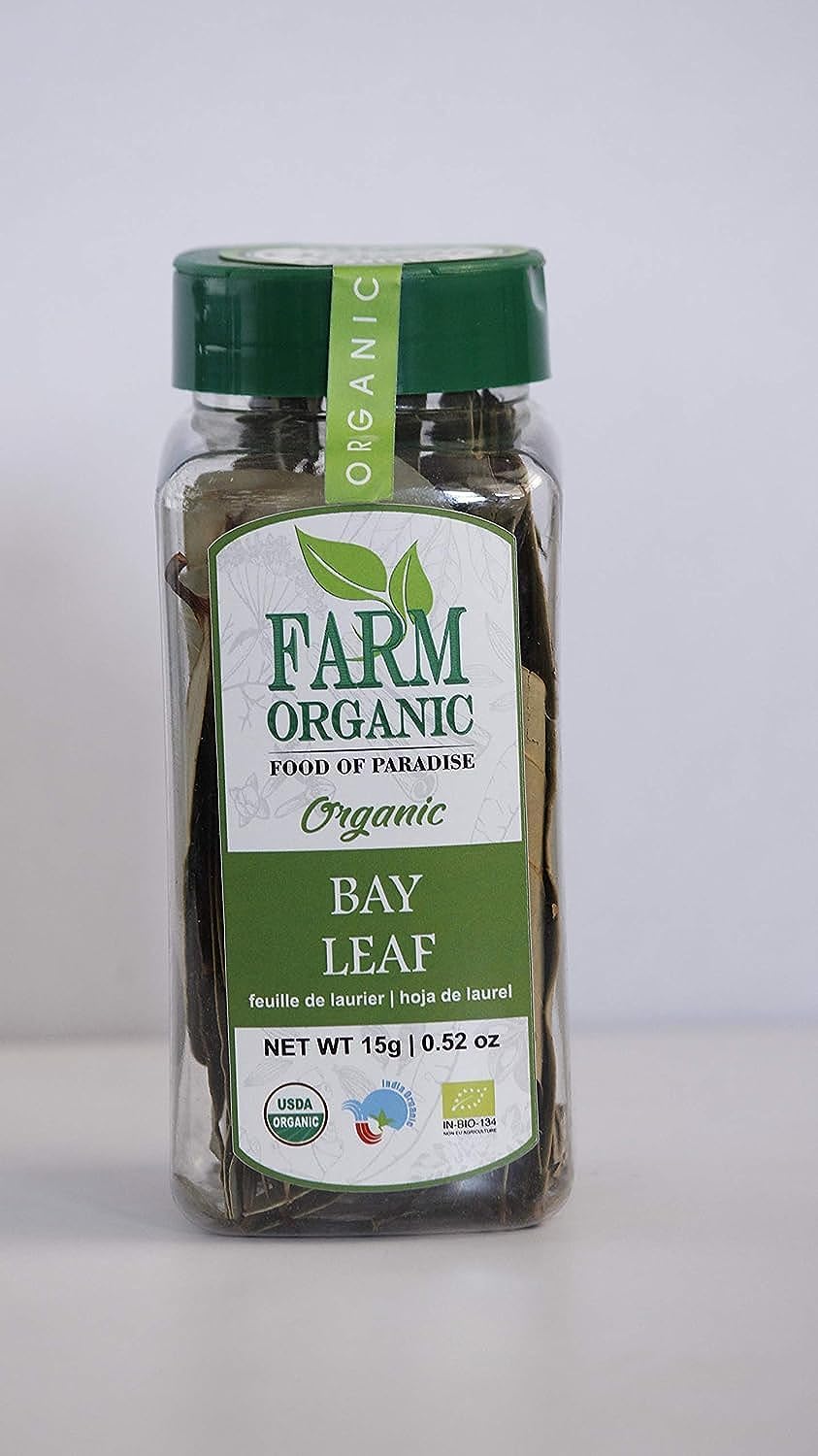 Farm Organic Bay Leaf Whole,15g,Gluten Free,Vegan