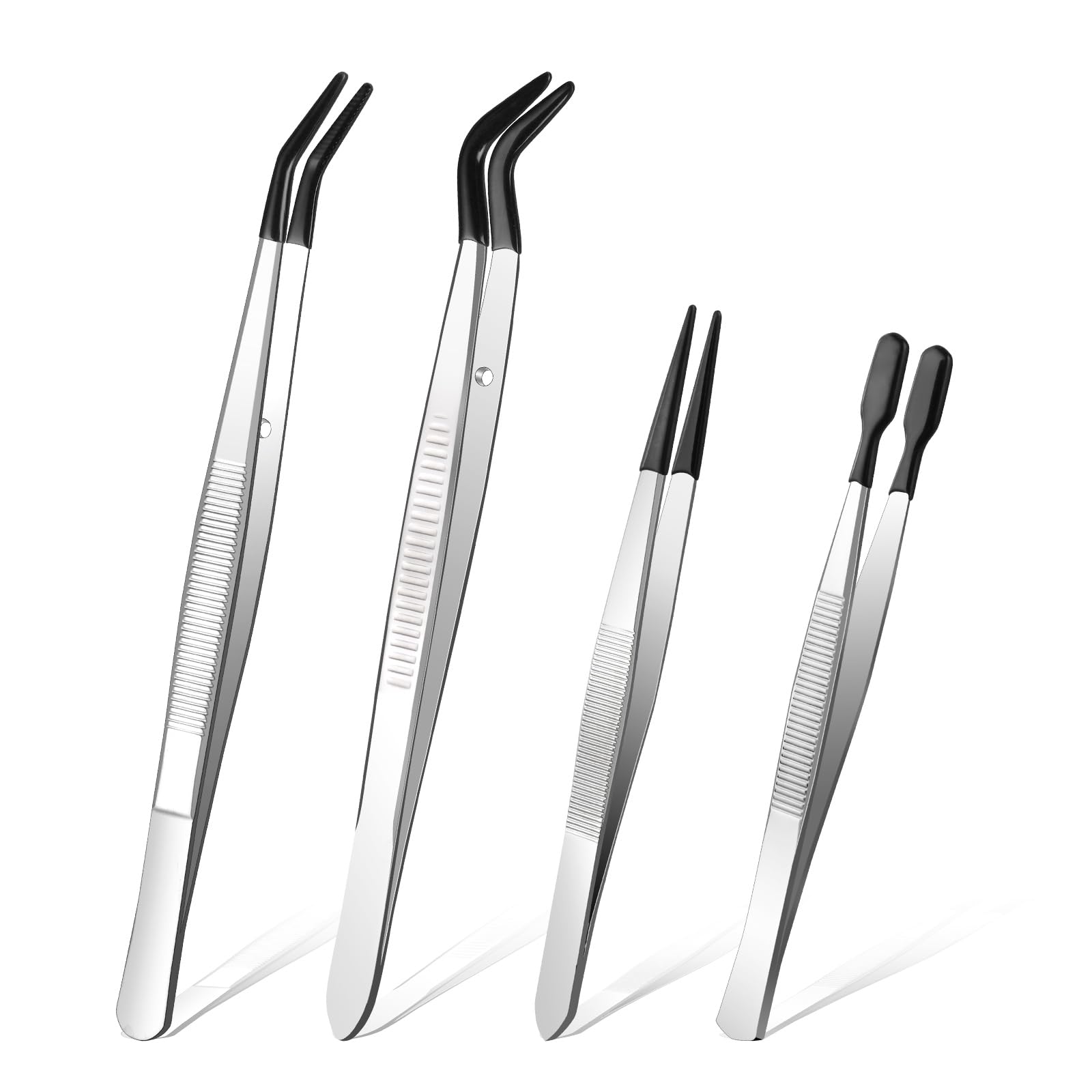 Ainiv Kit 12 Pcs Pinzas de Precisión, Tweezers ESD Anti-Estáticas de Acero Inoxidable Electrónicas, Trabajo de Laboratorio, Joyería, Maintenance Tools, Negro — view 13