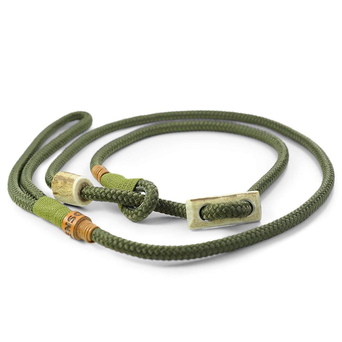 Retriever-Leine/Moxonleine Elegant-Style | handgefertigte Hundeleine aus Tau mit Halsbandfunktion & Horn-Stopper | 8mm – besonders leicht & handlich | Training, Alltag & Spaziergang