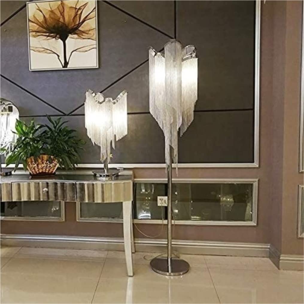 Lampada da Terra Lampade da Terra Piantana Moderna Lampada Da Terra In Argento Con Nappa Soggiorno Lampada Da Tavolo A Led Camera Da Letto Decorazione Per Illuminazione A Pavimento In Metallo Lampada