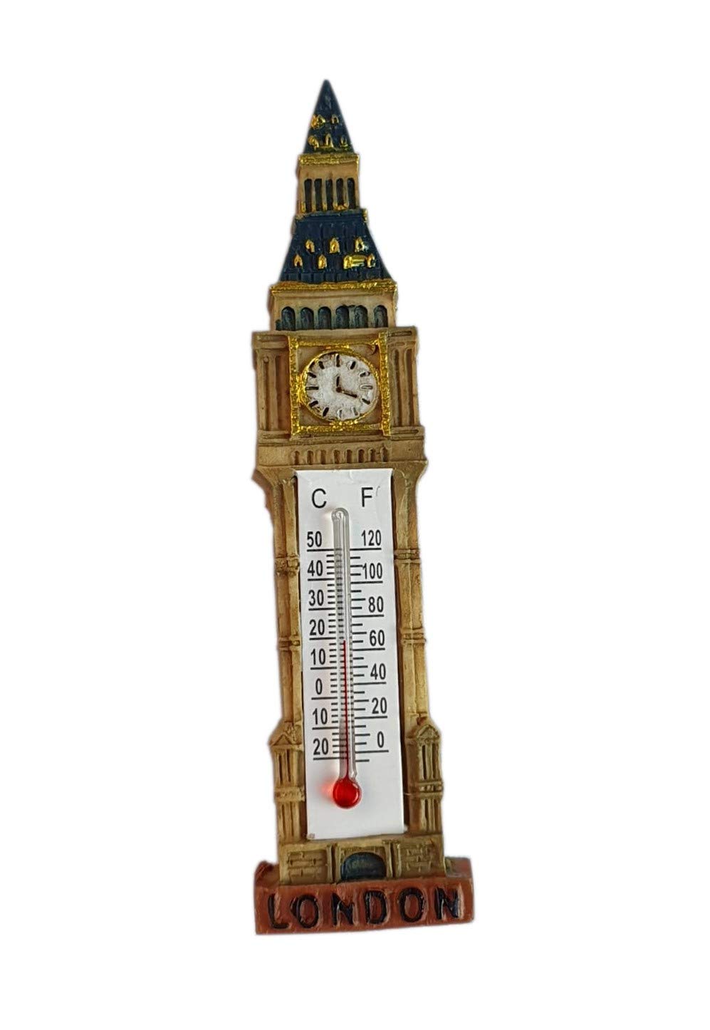 Thomas Benacci Big Ben 3D Fridge Magnet with Thermometer - Elizabeth Tower British Souvenir from London England UK for Home or Kitchen