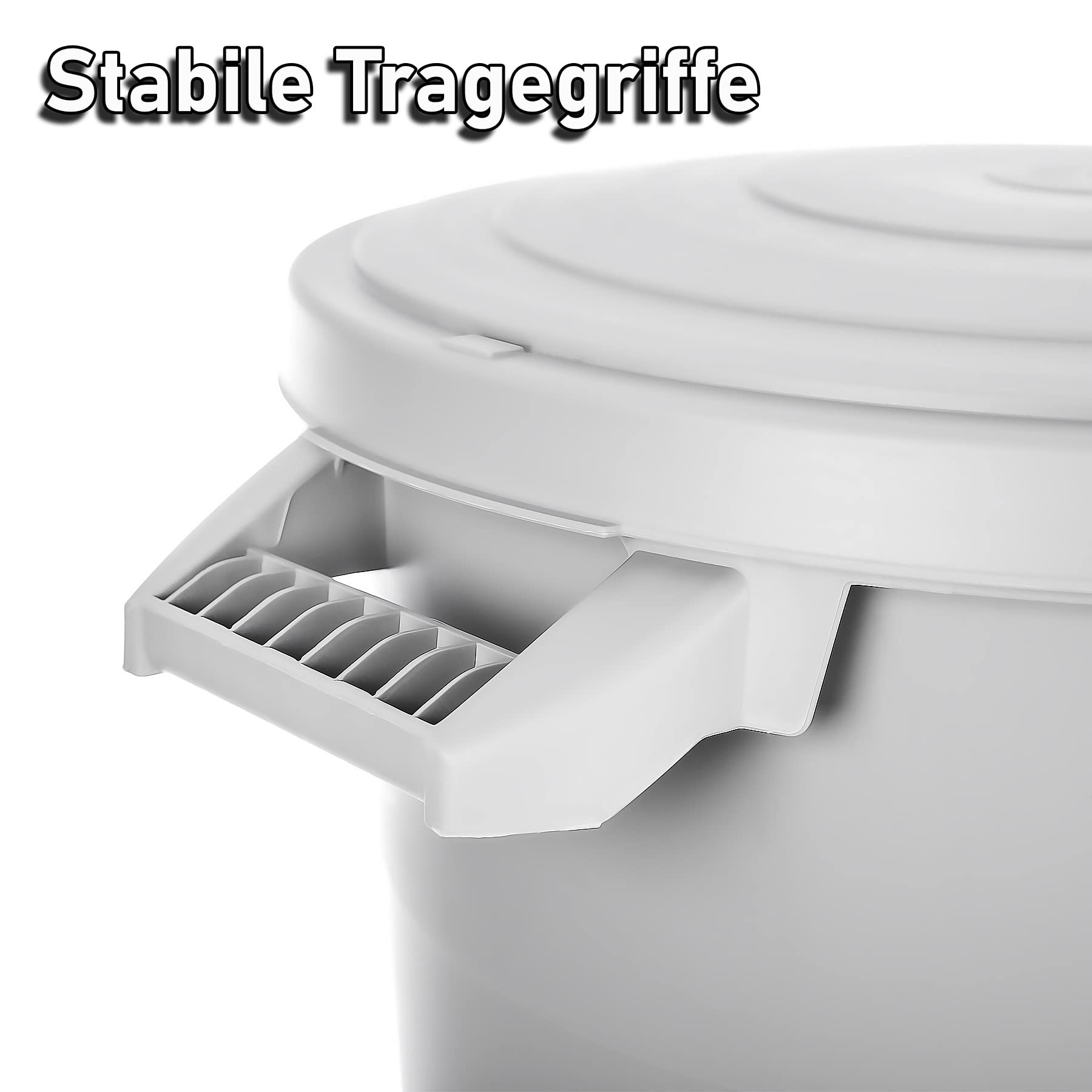 BigDean 80 Liter wetterfeste Universaltonne mit Deckel und Tragegriffen Grau Regentonne Mülleimer Indoor Outdoor