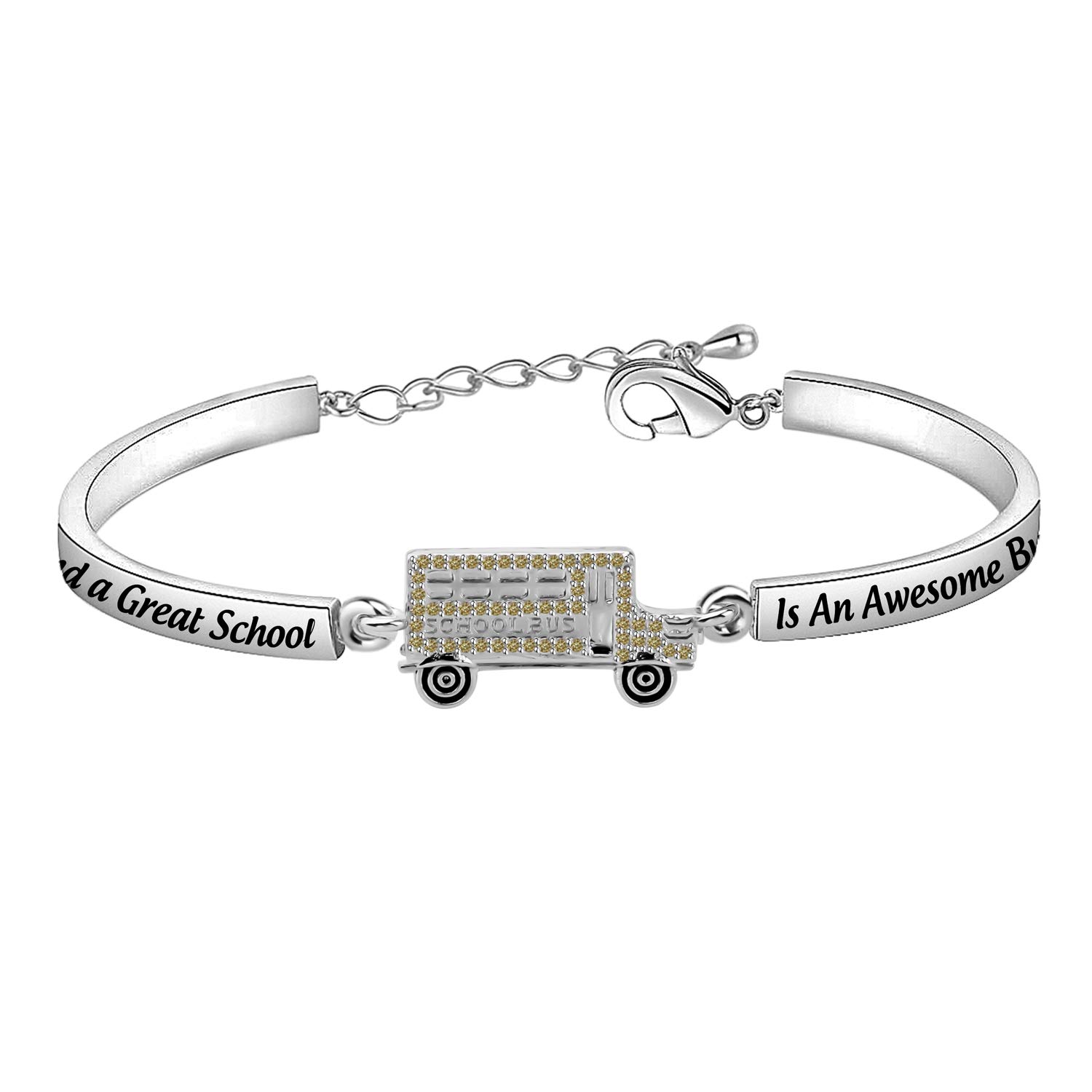ENSIANTH Bus Driver Bracelet Behind A Great School Is An Awsome Bus Driver School Bus Driver Gift Retired