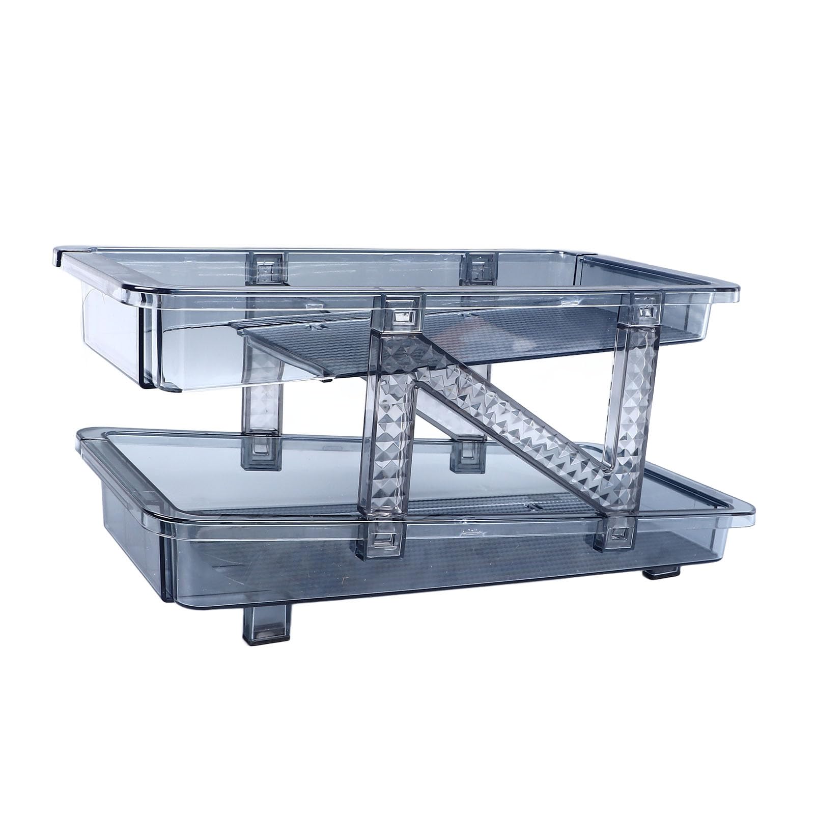 DISPENSADOR DE LATAS DE SODA AUTO AJUSTABLE AZUL PARA CONTENEDOR SOPORTE DE 2 NIVELES PARA NEVERA
