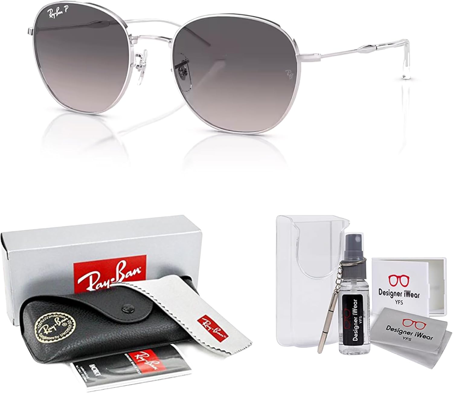 Ray-Ban RB3809 Rounded Sunglasses for Men for Women +BUNDLE with ACCESSORY EYEWEAR KIT