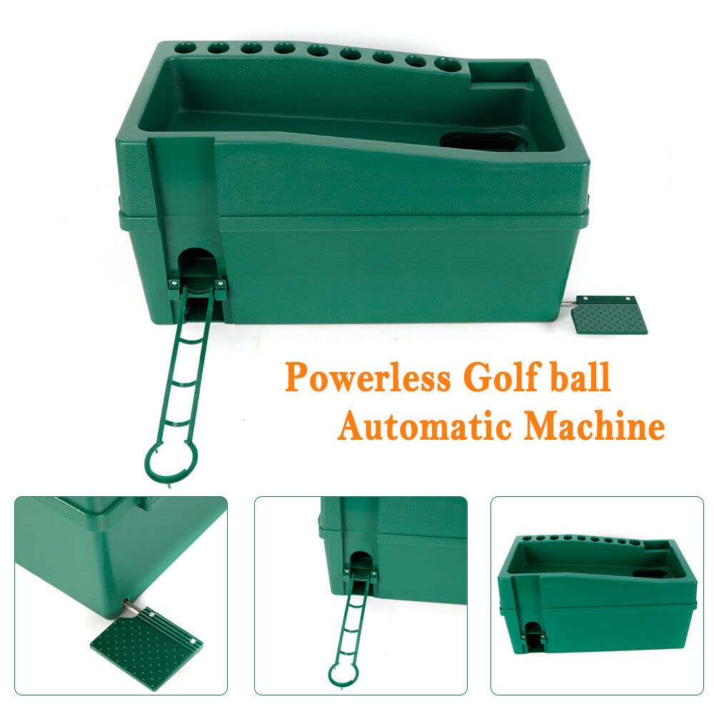 Golf Ball Dispenser Automatic Tee Up Machine Golf Club Organizer No Power/Green Automatic Golf Ball Dispenser