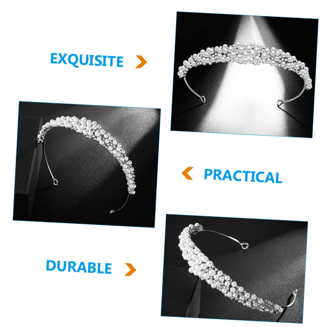 4 piezas accesorio para el pelo diadema nupcial AB diamantes de imitación accesorios para el cabello nupcial diademas de perlas para mujeres diademas brillantes para mujeres tocado de