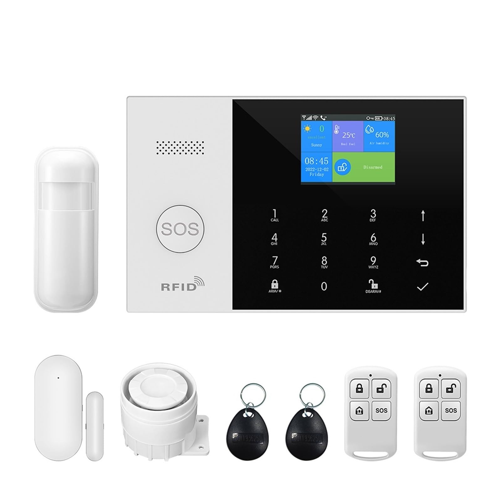 Systemy Alarmowe Domu Bezprzewodowy System Alarmowy W Domu GSM WiFi Z Czujnikiem Ruchu Alarm Antywłamaniowy Dla Aplikacji Tuya Smart Life Domowy Ogrodzie(A)