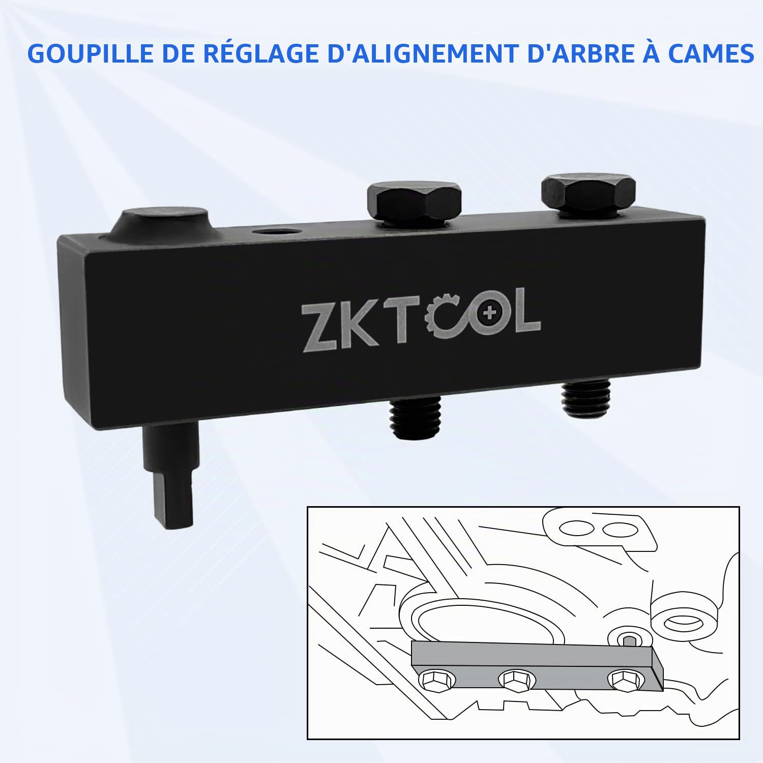 ZKTOOL Kit d'Outils de Verrouillage d'Alignement du Moteur Diesel Compatible avec Opel 1.6 Cdti, Outils de Calage de l'arbre à Cames et de la Chaîne de Distribution du Moteur, OEM KM 6130 KM 6349