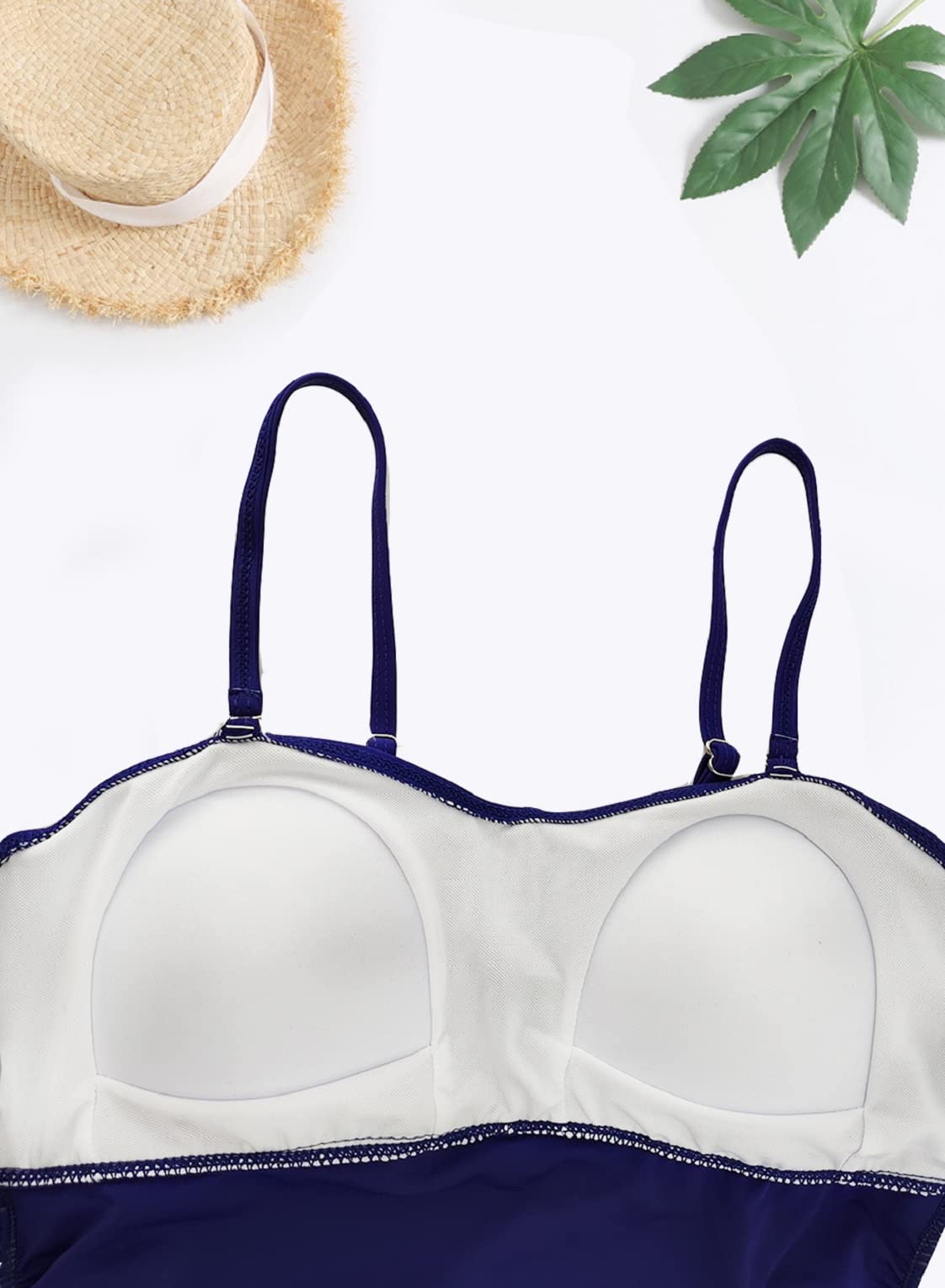 Maillot de Bain Deux Pièces Femme Ensembles de Tankini Push Up Rembourré Haut Réglable Maillots de Bain mit Bas Taille Haute Swimwear Dos Nu à Bretelle Beachwear Ventre Plat Amincissante
