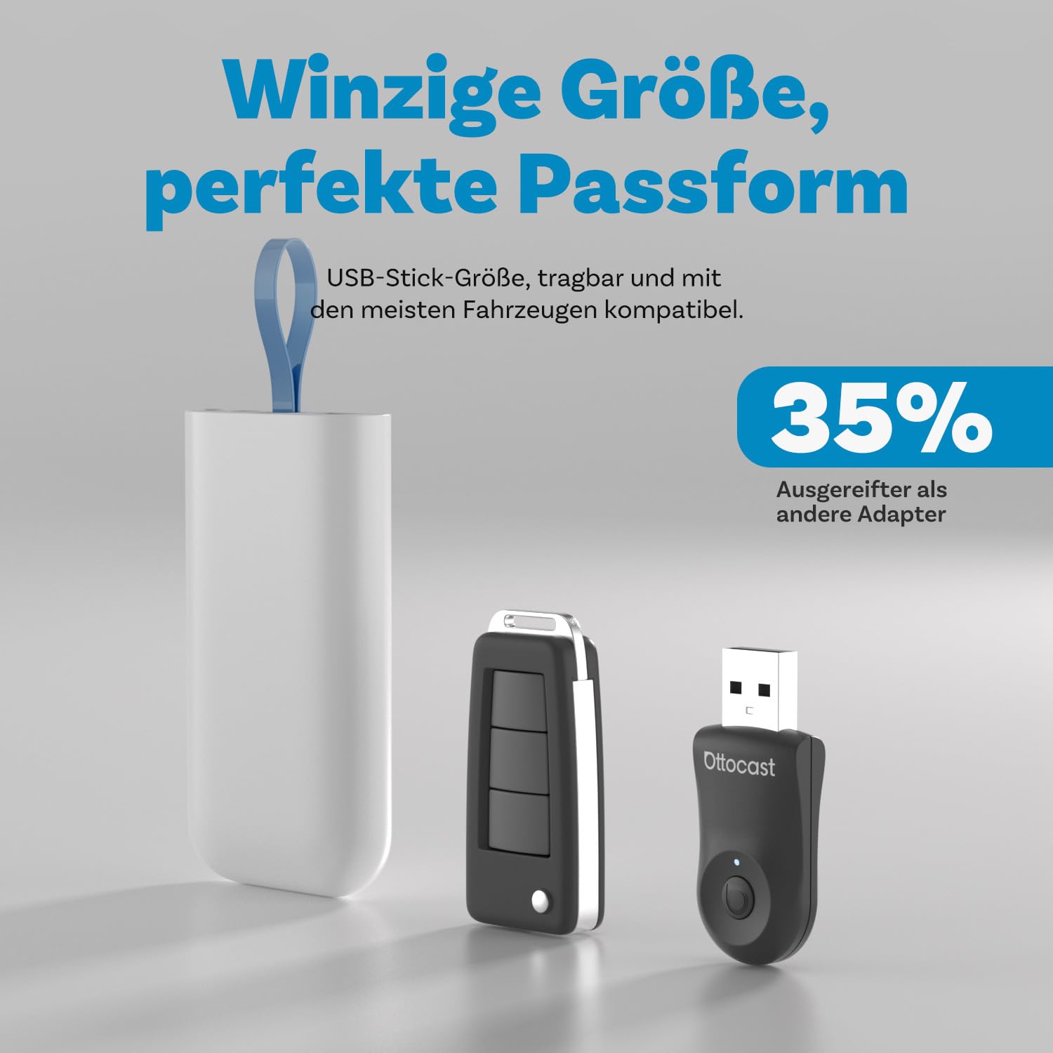 2025 Neueste OTTOCAST Mini, Wireless Carplay Adapter für iPhone, Android Auto Adapter Konvertieren Sie Kabelgebundenen zu Kabellosen Carplay, Kompatibel mit Autos nach 2016 mit Wired CarPlay und AA