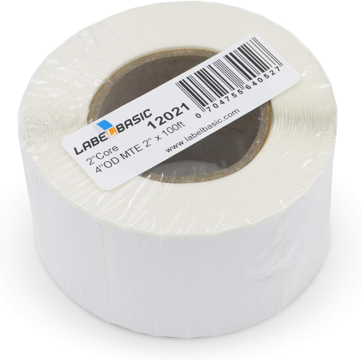 LabelBasicMatte Inkjet Labels 2" Continuous for Epson TM-C3500, TM-C3400, Primera LX500 and LX400, 100ft Labels/Roll on a 2 Inch Core