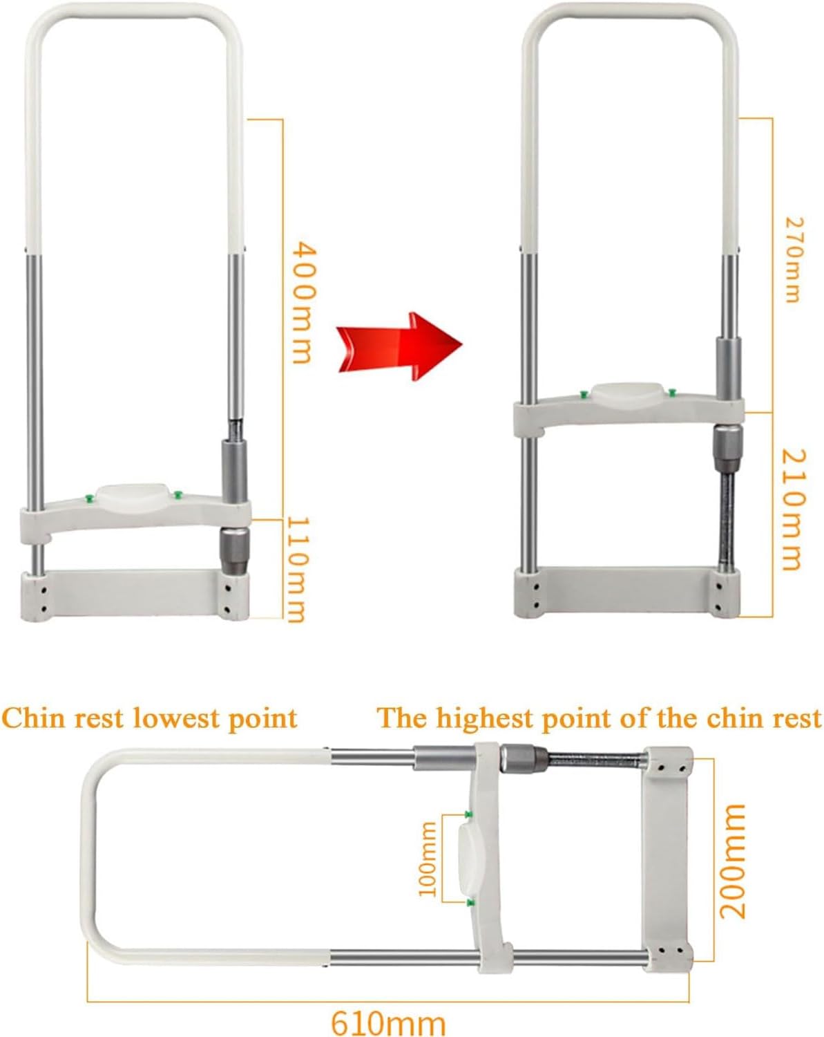 Forehead Chin Support, Forehead Support Optometry Accessories, Lifting Distance 95mm, Linear Trainer Telescopic Bracket for Optical Shops, Optometry Shops, Eye Hospitals