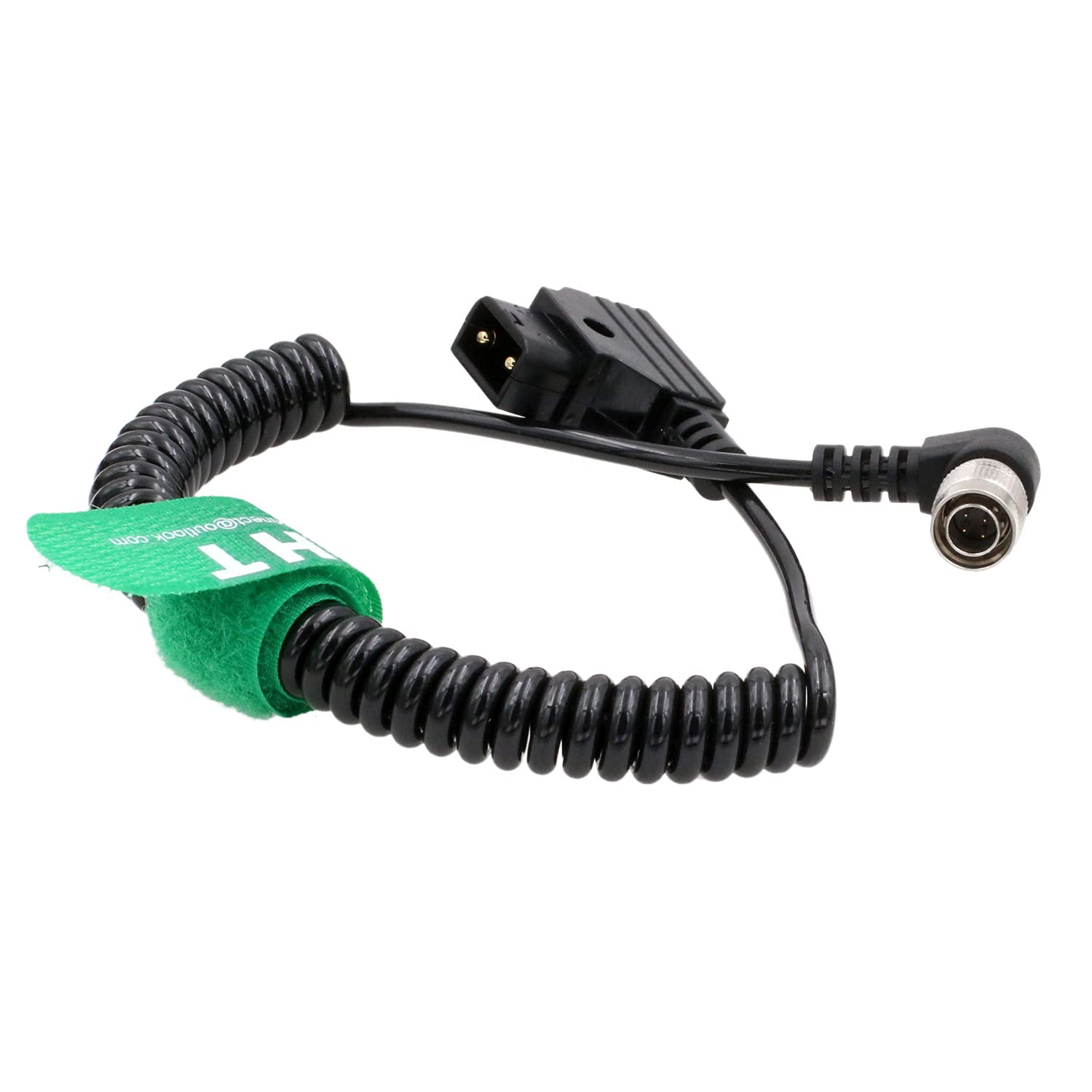 HangTon Spiralkabel für Sound Devices 633 688 788T Recorder Mixer 10-18V D-Tap auf Hirose 4 Pin Male 90-Grad rechter Winkel