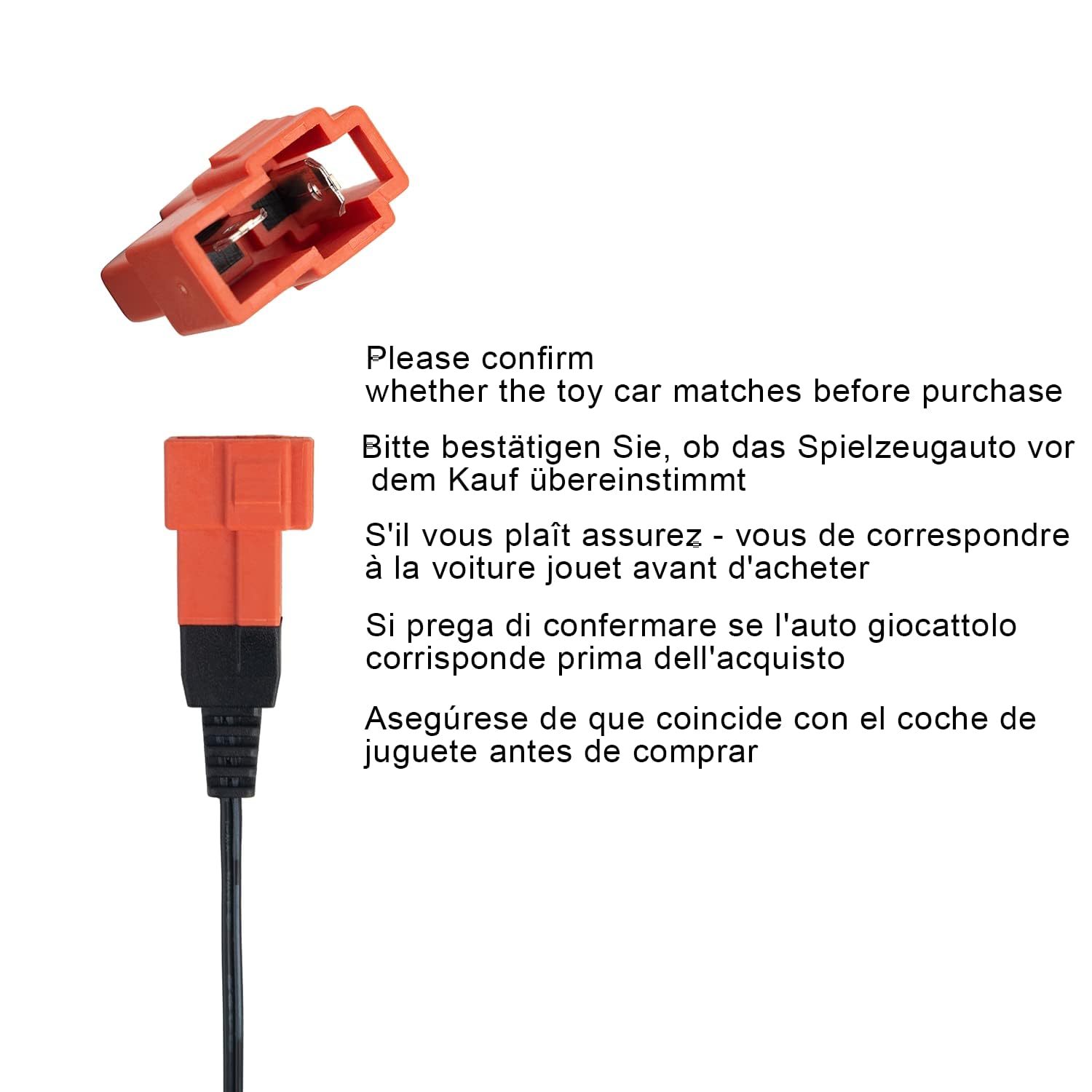 Chargeur 6V pour Voitures électriques d’Enfants, Adaptateur à Prise carrée spéciale pour Jouets 6 Volts