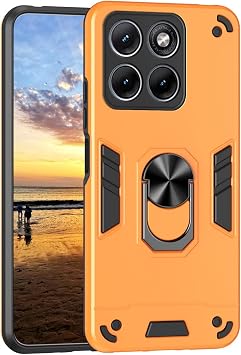 Motorola Moto Edge 70 Fusion 5G Phone Case with Kickstand & Shockproof Military Grade Drop Protection Rugged Protective Cover PC Matte Texture Rugged Bumper Case Orange