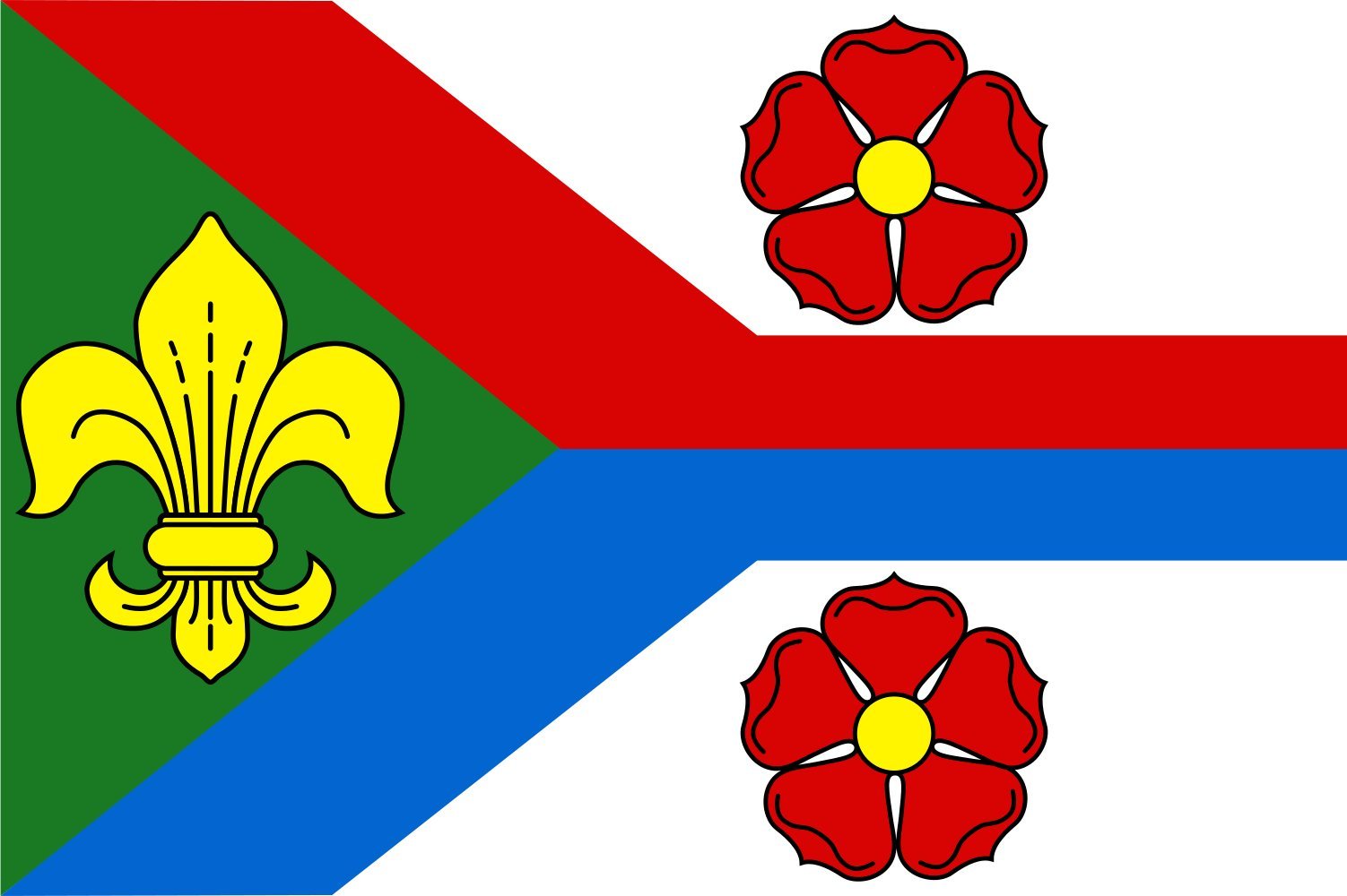 Drapeau large Stožec officiel de la région de Prachatice