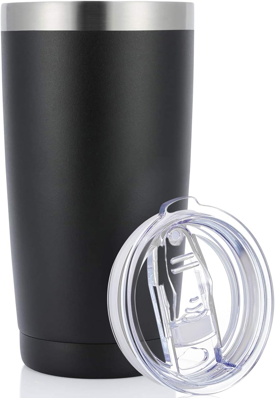 JEAREY 20oz Stainless Steel Tumbler with Lid Double Wall Vacuum Insulated Coffee Travel Mug (1 Pack, Black)