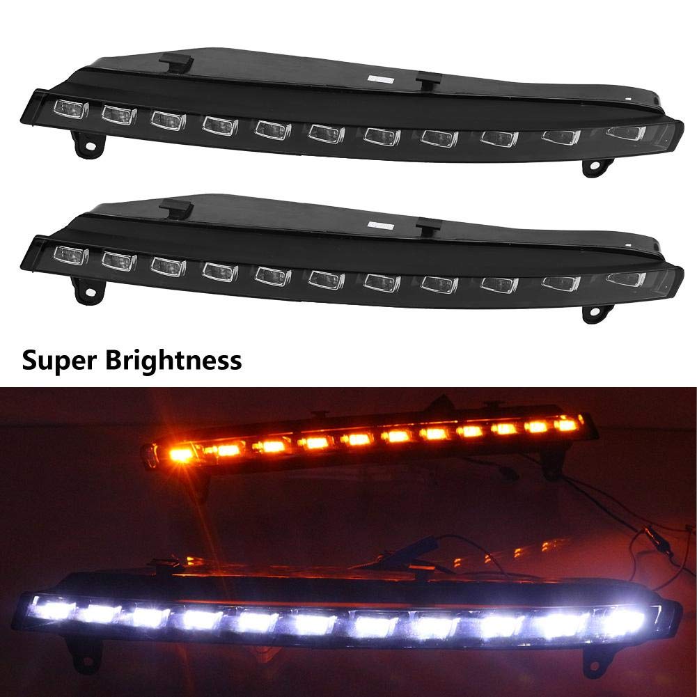 Luz de circulación diurna, 1 par Coche Luz de circulación diurna Señal de Lámreemplazo para de niebla LED DRL de 2 colores reemplazo para 2006 2009