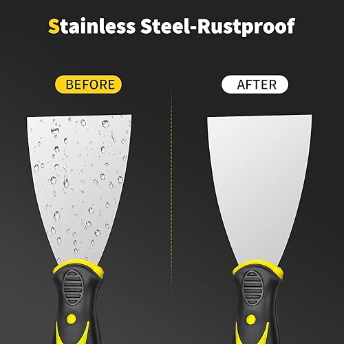 Miniatura 4 de Juego de 4 cuchillos de masilla (2, 3, 4, 5 pulgadas), raspador de pintura de acero inoxidable, herramienta de cuchillo para reparar paneles de