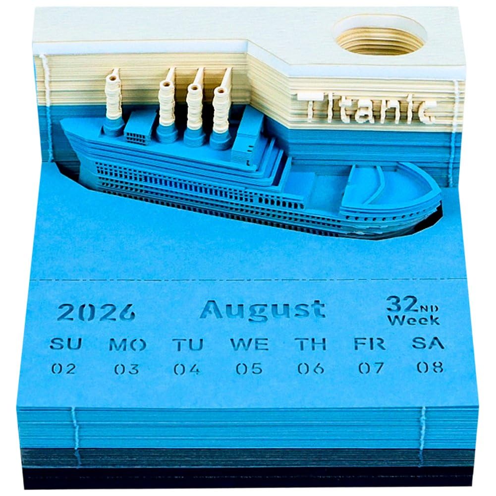Bloc-Notes 3D Titanic et calendrier de bureau hebdomadaire