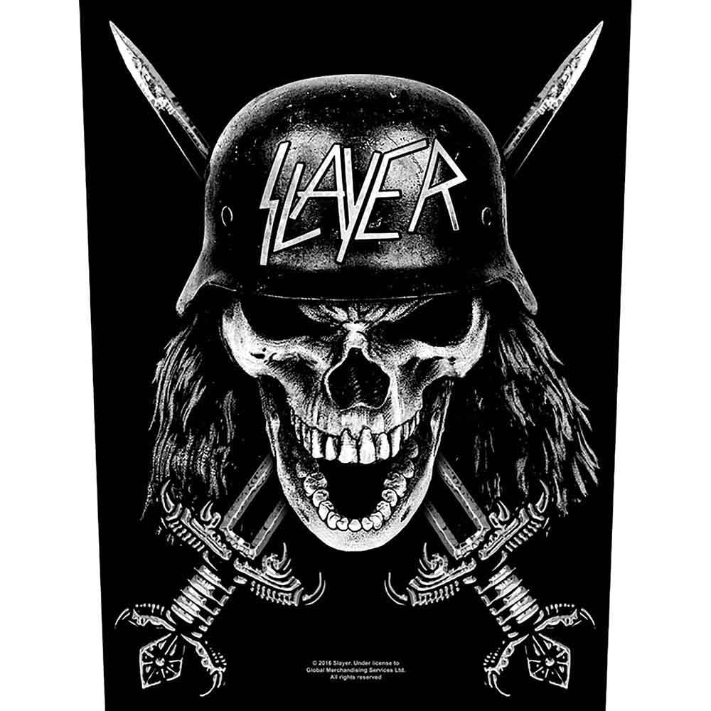 Slayer Back Patch Wehrmacht Band Logo Official Black 36cm x 29cm One Size